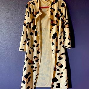 Leopard cardigan duster